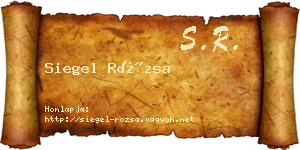 Siegel Rózsa névjegykártya