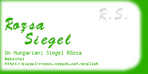 rozsa siegel business card