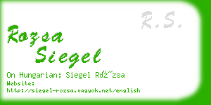 rozsa siegel business card